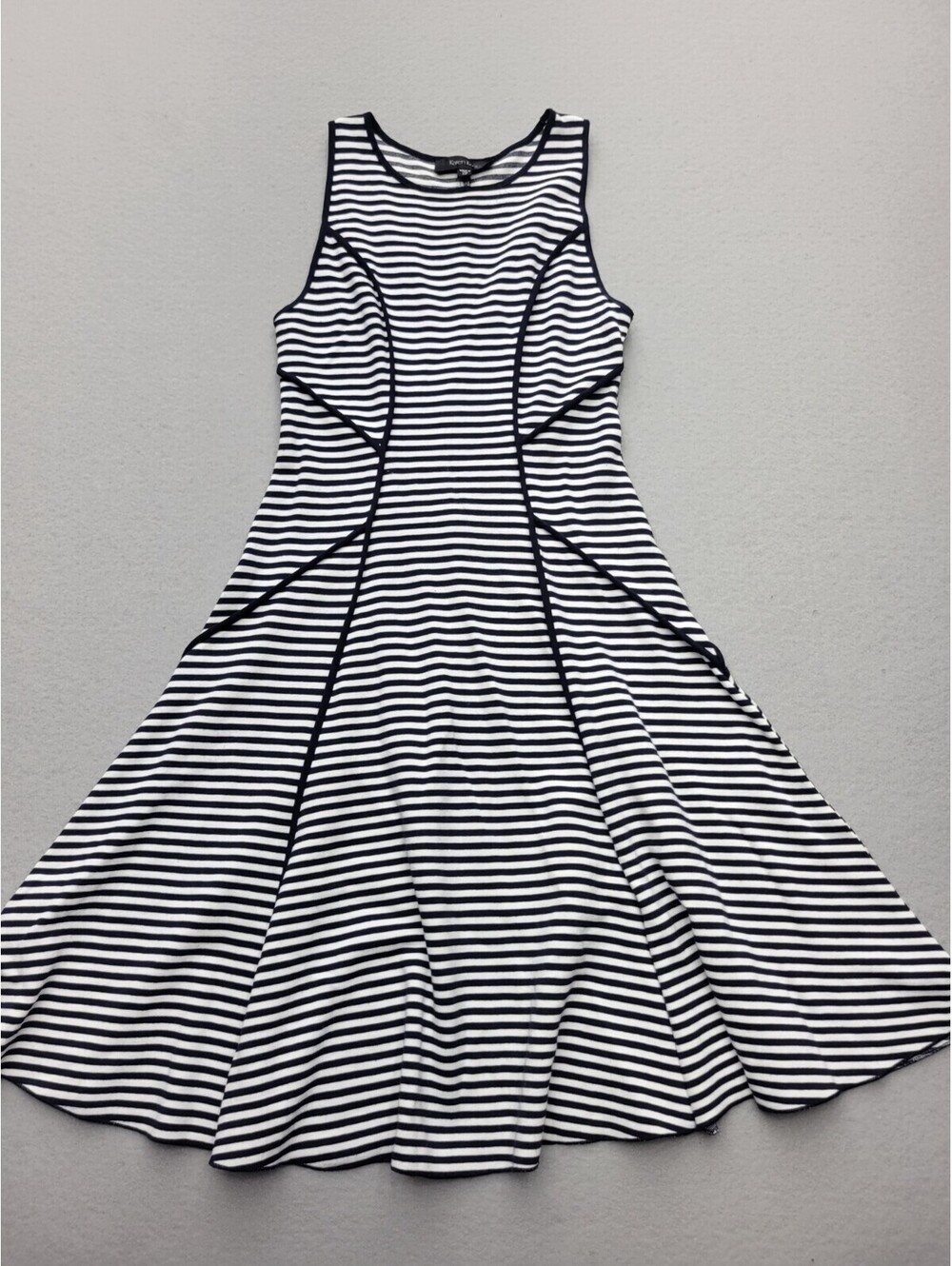 Karen Kane Women's Dress Size XS Black MIni Sleeveless Stripes Made in USA